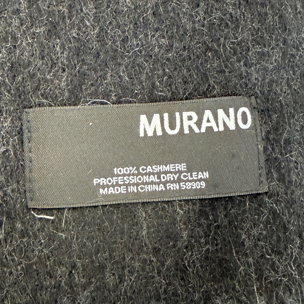 Murano 100% CASHMERE Two-Layer Black Gray Scarf - Picture 11 of 11